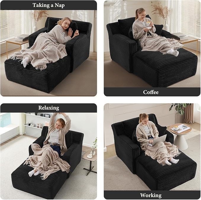65.4" Chaise Lounge Chair Indoor, Oversized Boneless Chaise Lounge Comfy - Image 6