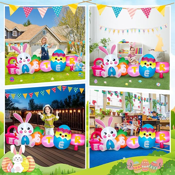 MICOCAH 8 FT Long Easter Inflatables Outdoor Decorations, Inflatable Painting - Image 4