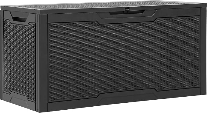 YITAHOME 100 Gallon Outdoor Storage Box, Large Water Resistant Resin Deck Box by YITAHOME
