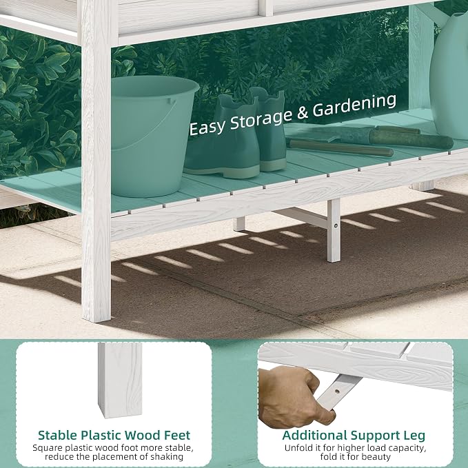 YITAHOME 48x18x30in Raised Garden Bed HDPE, Weather-Resistant Poly Lumber - Image 8