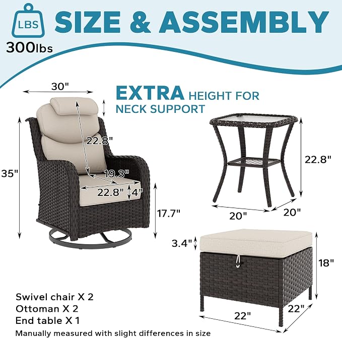 Patio Swivel Rocker Chairs of 2 - Image 3