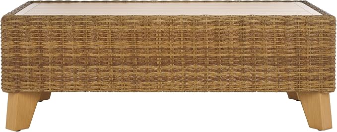 SAFAVIEH Couture Collection Margarita Natural Brown Faux Wicker Rectangle - Image 5