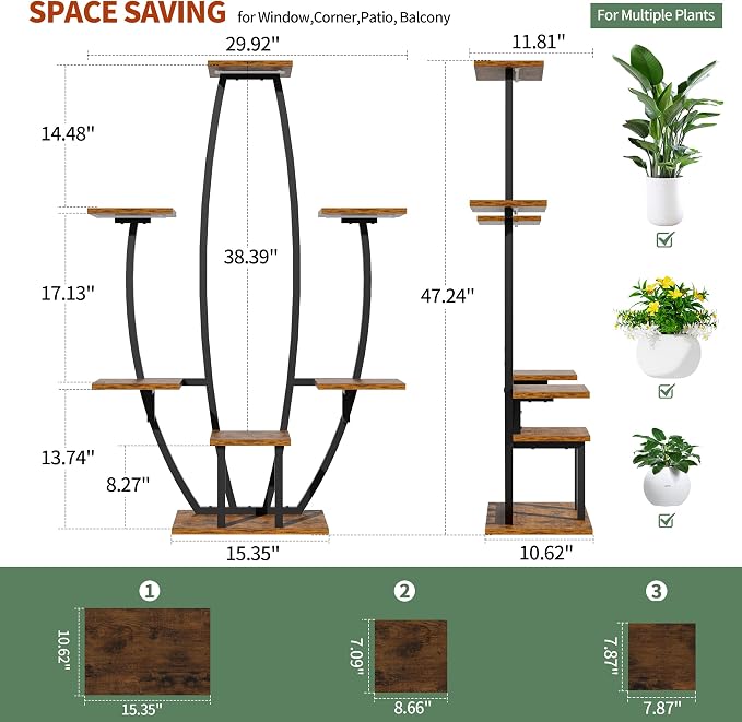 JUSTOGO Plant Stand Indoor - Image 3