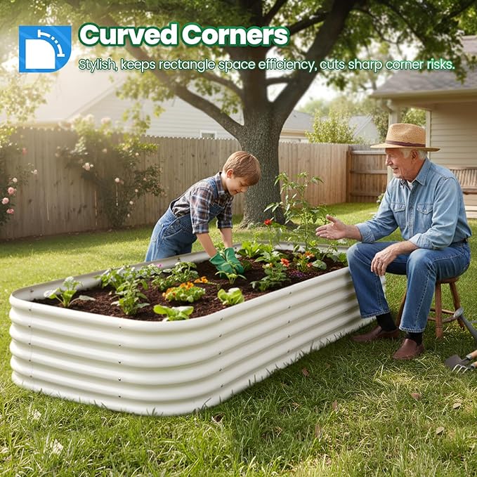 Quictent Raised Garden Bed Kit Oval Galvanized Metal Planter Box Tall - Image 2