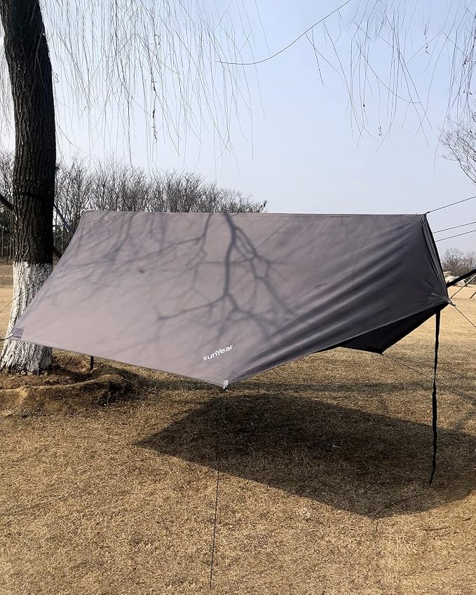 Sunyear Hammock Tent Rain Fly-Camping Hammock Outdoor Tarp-Small Door - Image 2
