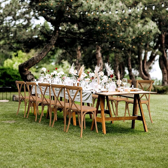 VINGLI Plastic Outdoor Dining Chairs Set of 8, Stackable Patio Dining Chairs - Image 7
