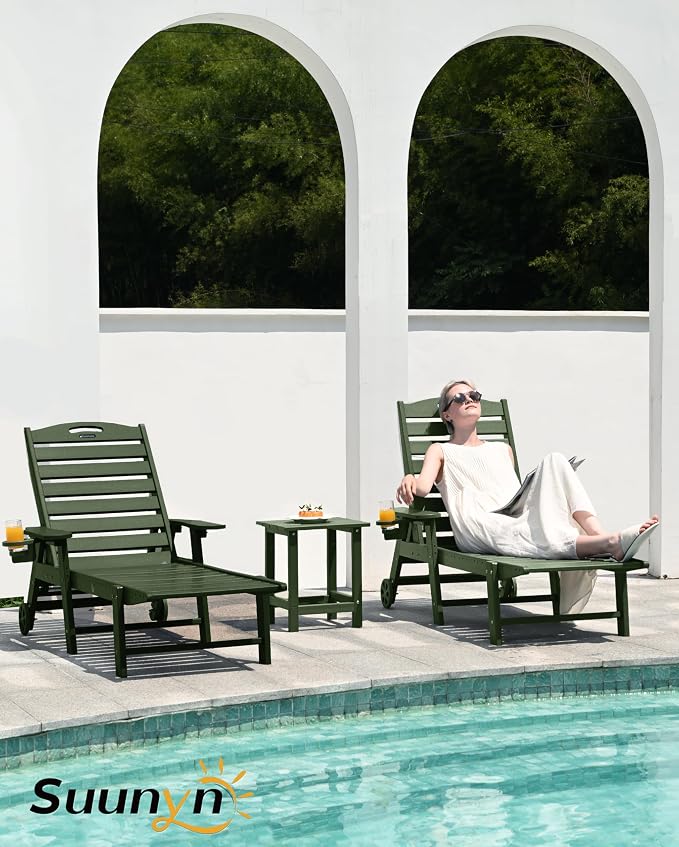 Lounge Chair Outdoor, Chaise Lounge Outdoor, HDPE 6-Position Lounge Chair - Image 2