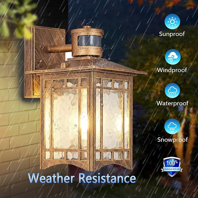 Brown Motion Sensor Outdoor Lights Wall Mount - Image 6