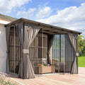 AECOJOY 10' X 8' Gazebo for Patio, Small Wall-Mounted Lean to Gazebo Pergola by AECOJOY