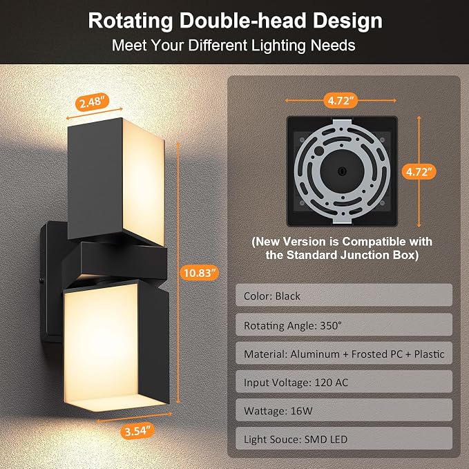 XMCOSY+ Outdoor Wall Lights, 1400LM Smart RGBCW Exterior Lighting Fixtures - Image 7