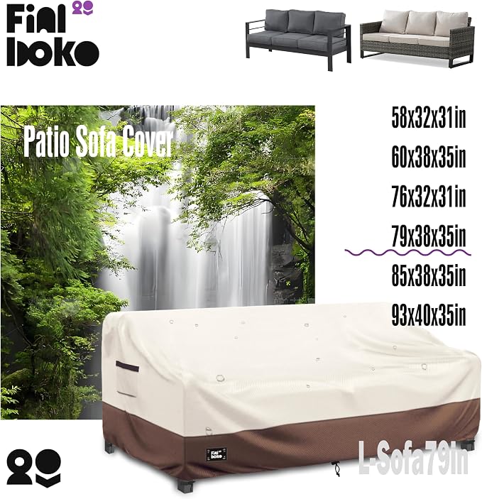 3-seater Outdoor Couch Cover, 100% Waterproof Heavy Duty Patio Furniture Covers - Image 3