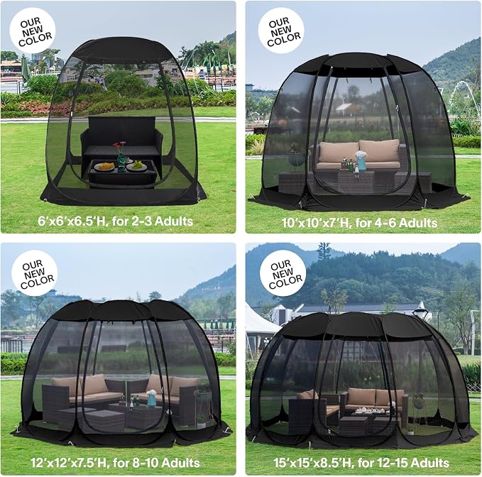 Alvantor® Screen House Gazebo, Pop Up Igloo Screened Canopy Tent - Image 3