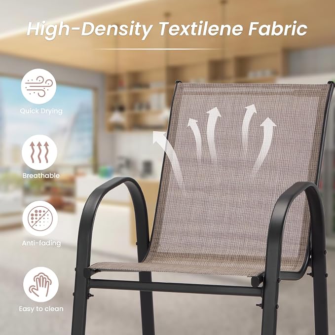 HOMREST Patio Bar Set of 4, Outdoor Bar Height Stools - Image 8