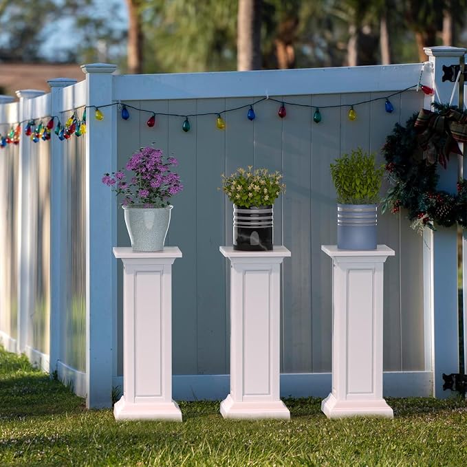 36in Tall Resin Planter Set of 2, Large Outdoor Planter - Image 6