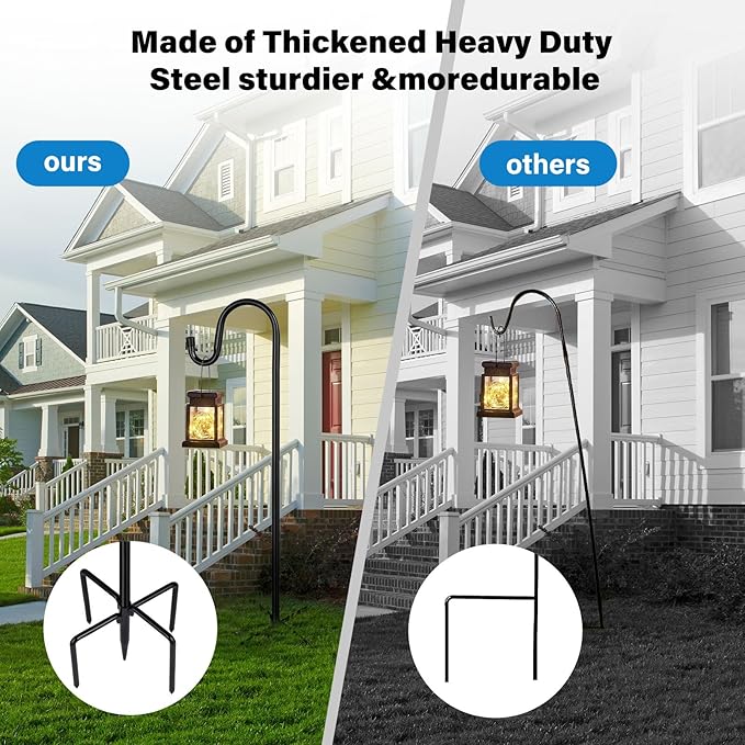 Shepherd Hooks for Outdoor, 2 Pack 94 Inch Bird Feeder Pole - Image 4