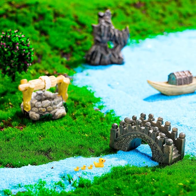 Jetec 12 Pcs Mini Fairy Garden Accessories Miniature Tiny Stone Bridge Mini - Image 3