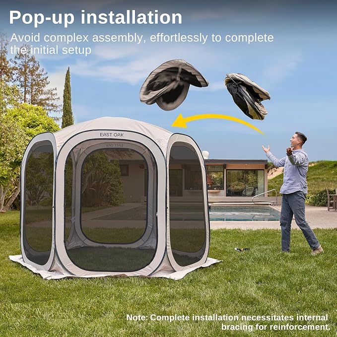 East Oak Screen House Tent Pop-Up, Portable Screen Room Canopy Instant Pop Up - Image 3