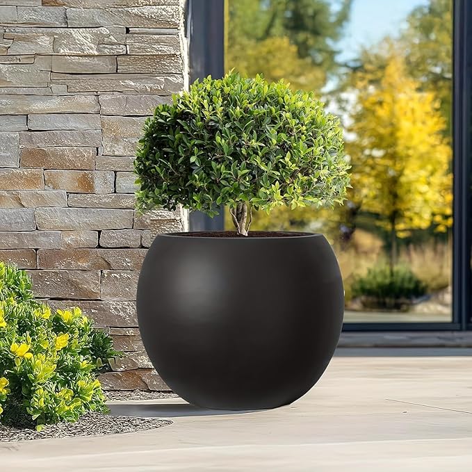 17 H x 21" Dia Round Fiberstone Planter - Image 4
