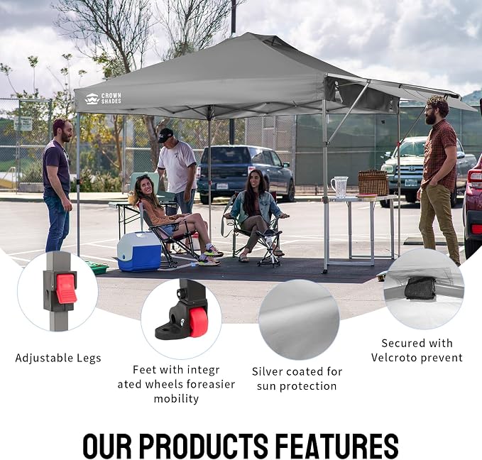 CROWN SHADES 10x10 Pop up Canopy Tent, Instant Commercial Canopy - Image 4