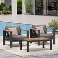 Aluminum Outdoor Sofa Bistro Set, 3 Piece Outdoor Patio Furniture Set by Oasbira