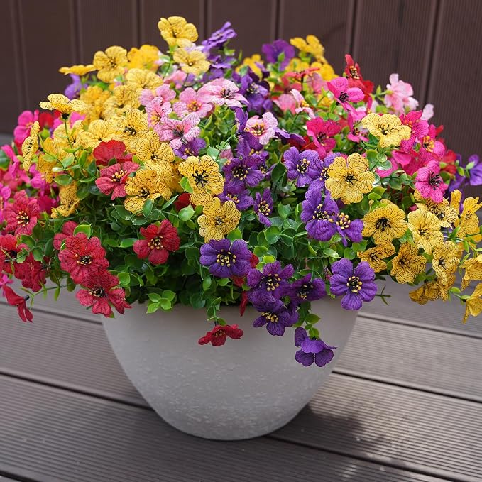 Artificial Flowers for Outdoor, UV Resistant Fake Silk Flowers, Realistic Faux - Image 6