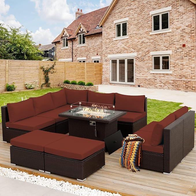 NICESOUL 10 Pieces Outdoor Patio Furniture Set by NICESOUL