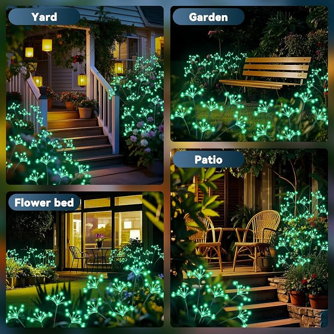 Solar Garden Lights 2 Pack Waterproof Solar Swaying Starburst Light Outdoor - Image 7