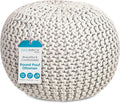 BIRDROCK HOME Round Pouf Ottoman | Cotton Braided Foot Stool by BIRDROCKHOME
