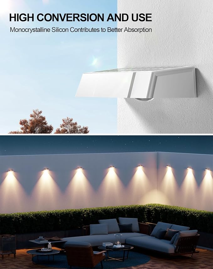 Solar Fence Lights 10 Pack, Fence Light Solar Powered Waterproof IP65 - Image 4