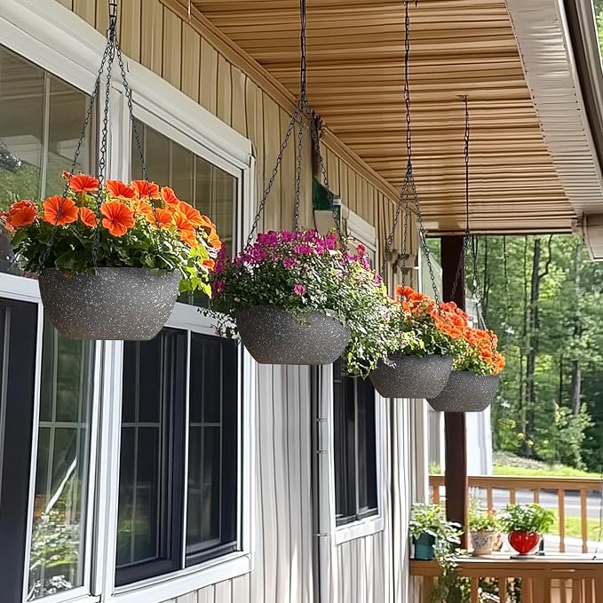T4U Hanging Planters for Indoor Plants, 10 Inch Hanging Planter Outdoor 2 Pack - Image 4