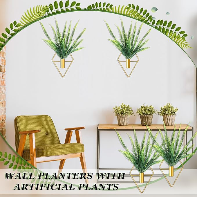 2 Pieces Gold Wall Decor Hanging Planters - Image 4