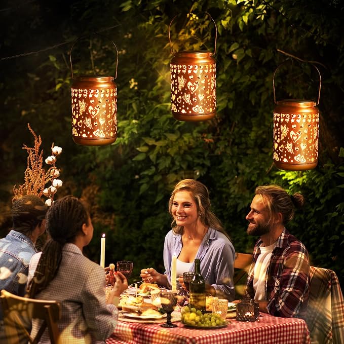 Solar Lanterns Outdoor, Love Mom Lantern Garden Decor Waterproof Decor Light - Image 5
