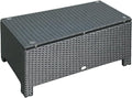 Outsunny Patio Furniture, Wicker Coffee Table, Hand-Woven PE Rattan Side Table by Outsunny