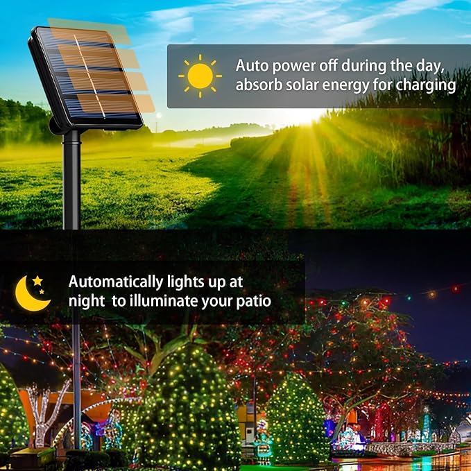 6-Pack Solar String Lights, 600 LED Extra-Long 236Ft Solar Christmas Lights - Image 2