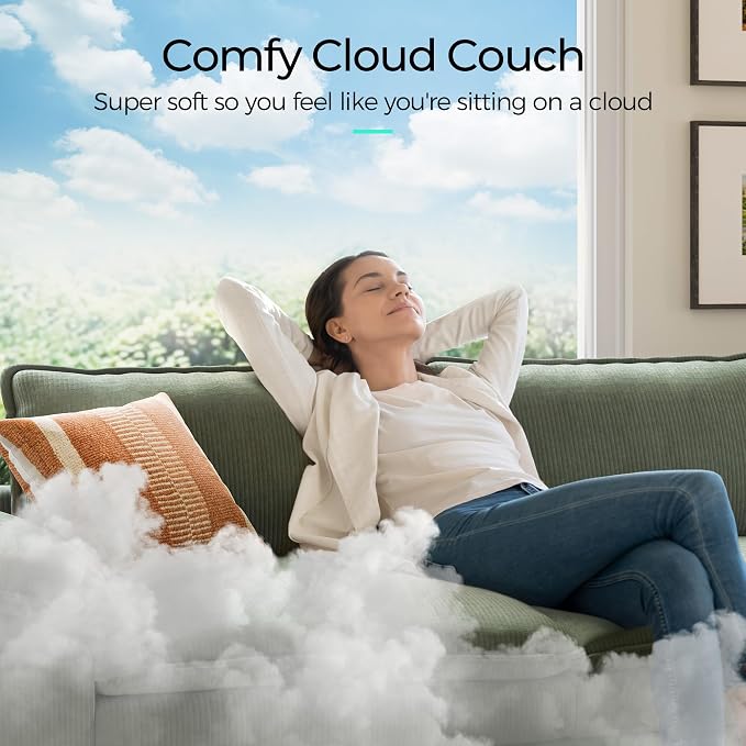 LINSY HOME 90'' Cloud Loveseat Sofa, Modular Sectional Couches Corduroy Cloud - Image 5