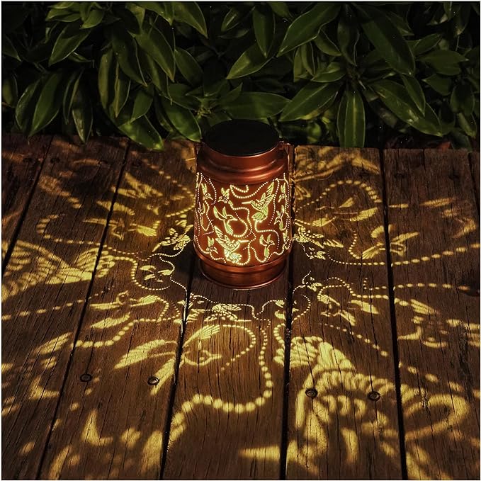 2 Pack Solar Hummingbird Lanterns Outdoor Hanging Decor Lantern, Waterproof - Image 2