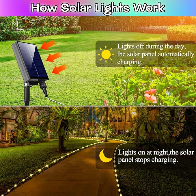 LitHome 50 FT Solar Rope Lights Outdoor Waterproof, 18 Colors Changing 150 LED - Image 4