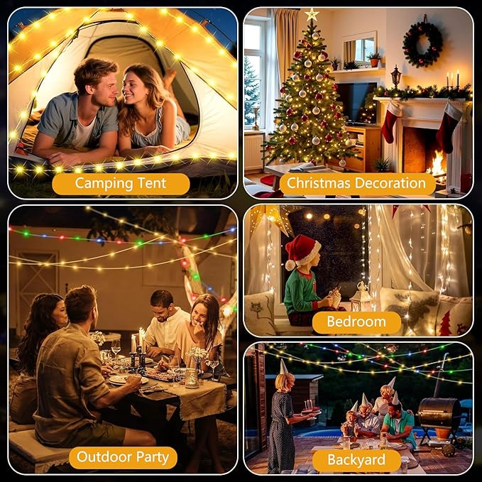 Solar Camping String Lights 1-Pack 2 in 1 Rechargeable - Image 7