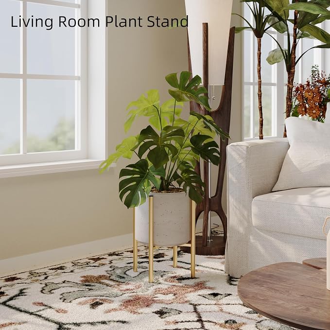 Plant Stand Indoor for 2 Height Options, Mid Century Modern Outdoor Planter - Image 2
