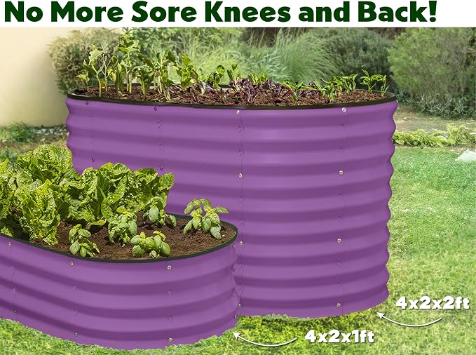 Plant & Plot Galvanized Raised Garden Beds Outdoor // 4×2×2 ft Planter Raised - Image 6