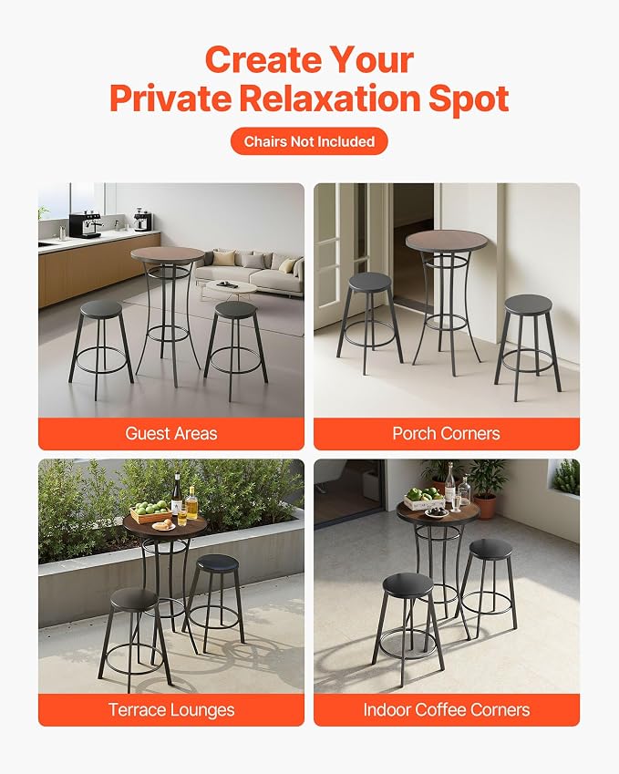 VEVOR Outdoor Round Bar Table, 23.7 in Counter Bar Height Bistro Table - Image 7