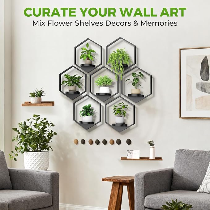 Wall Planters for Indoor Plants 7 Pack, Plant Frames Wall Decor Living Room - Image 2