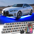Nilight 4Pcs Aluminum Underglow Neon Accent Strip Lights 396 LEDs RGB Door by Nilight