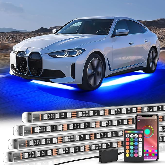 Nilight 4Pcs Aluminum Underglow Neon Accent Strip Lights 396 LEDs RGB Door by Nilight