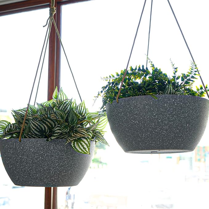 13 Inch 2 Pack Large Hanging Planters - Image 4