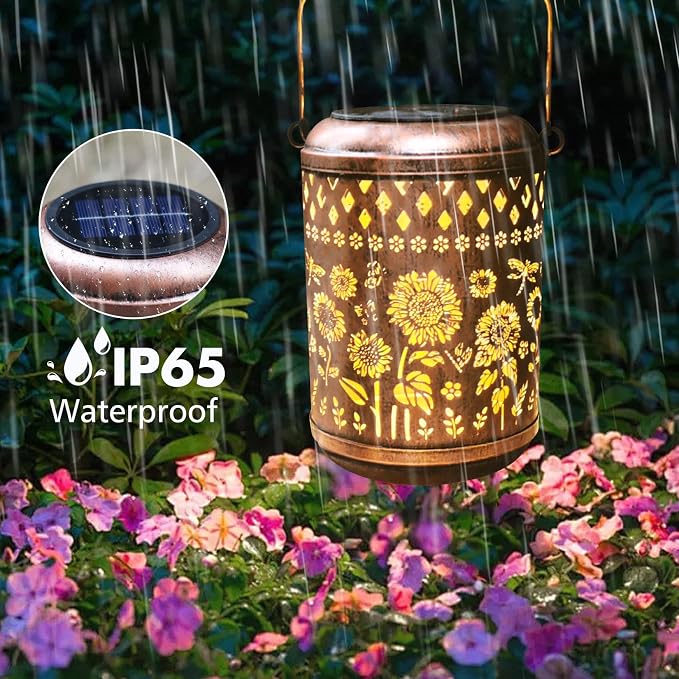 Solar Outdoor Lanterns, Sunflower GardenDecor LED Light Hanging Waterproof - Image 6