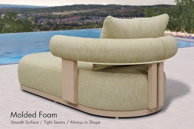 PURPLE LEAF Outdoor Chaise Lounge 1 Piece Chair Modern Aluminum Lounger Daybed - Image 5