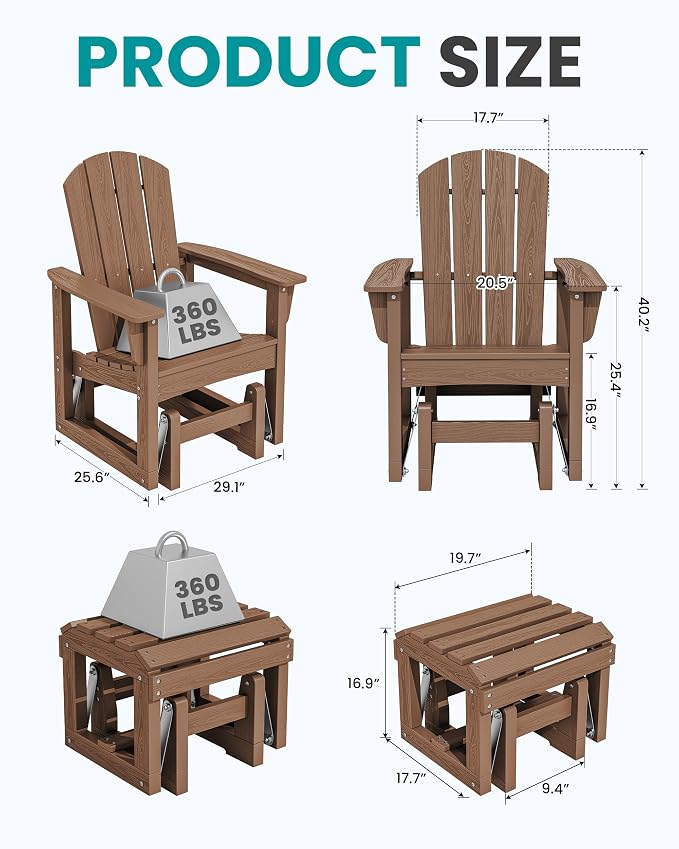 SERWALL Outdoor Glider Chair - Image 2