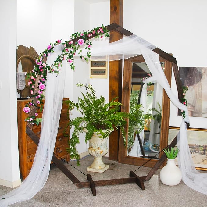 7FT Wedding Arch, Heptagonal Wood Arch - Image 7