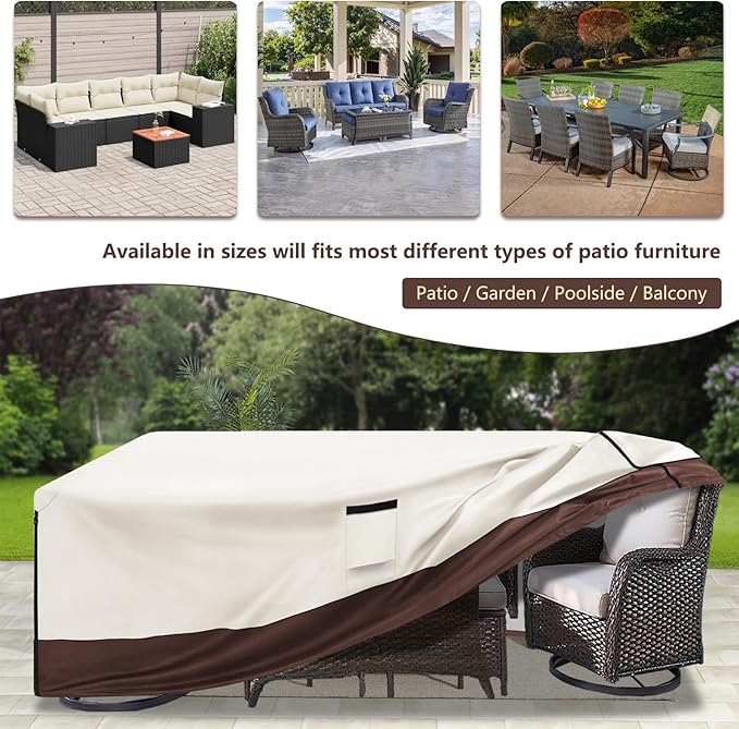 Patio Furniture Cover for 5 Pieces Set-Waterproof 600D Oxford Fabric Cover for - Image 4